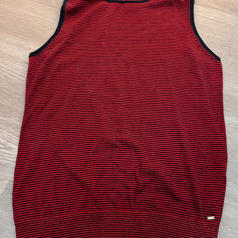 Women’s Red Striped Sweater Vest